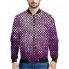 Purple Disco Lights Pattern Print Bomber Jacket