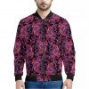 Purple Paisley Pattern Print Bomber Jacket