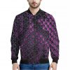 Purple Snakeskin Print Bomber Jacket