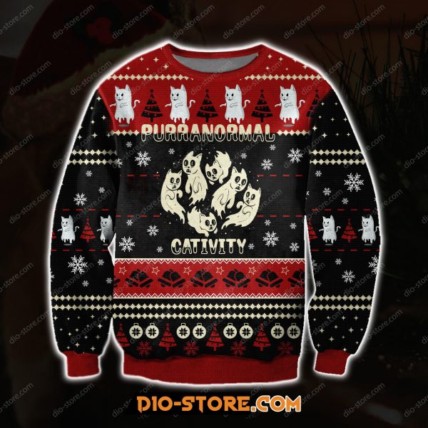 Purranormal Cativity 3D All Over Print Ugly Christmas Sweatshirt