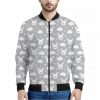 Rabbit And Cloud Pattern Print Bomber Jacket