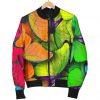 Rainbow Butterfly Pattern Print Bomber Jacket