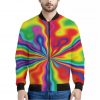 Rainbow Psychedelic Print Bomber Jacket