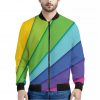 Rainbow Shades Print Bomber Jacket
