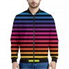 Rainbow Striped Pattern Print Bomber Jacket