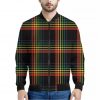 Rainbow Tartan Pattern Print Bomber Jacket