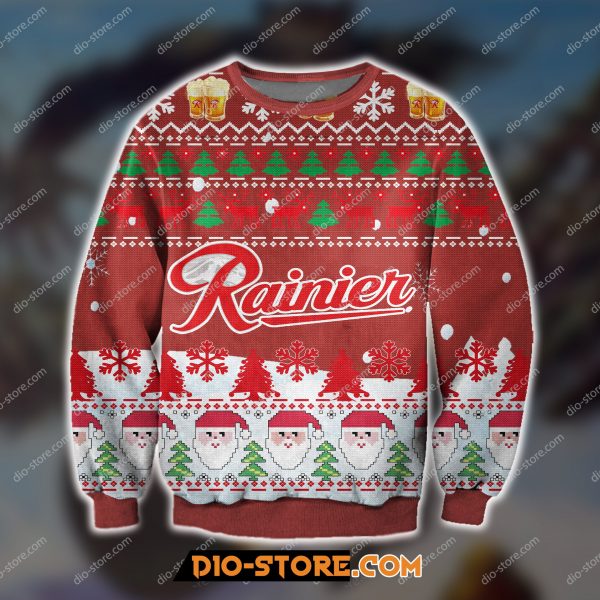 Rainier Beer Knitting Pattern 3D Print Ugly Sweatshirt
