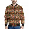 Reading Library Pattern Print Bomber Jacket