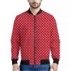 Red And White Christmas Dots Print Bomber Jacket