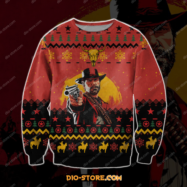 Red Dead Redemption 3D Print Ugly Christmas Sweatshirt