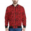 Red Leopard Print Bomber Jacket