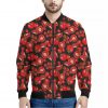 Red Ripe Tomatoes Pattern Print Bomber Jacket