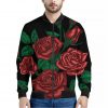 Red Roses Tattoo Print Bomber Jacket