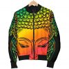 Reggae Buddha Print Bomber Jacket