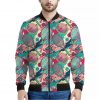 Retro Tennis Pattern Print Bomber Jacket