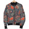 Retro Vintage Bohemian Floral Print Bomber Jacket