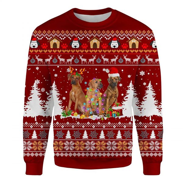 Rhodesian Ridgeback Ugly Christmas Sweatshirt Animal Dog Cat Sweater Unisex