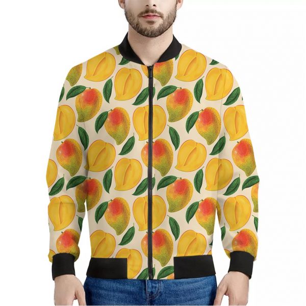 Ripe Mango Fruit Pattern Print Bomber Jacket
