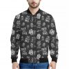 Rock And Roll Music Pattern Print Bomber Jacket