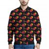 Sacred Heart Pattern Print Bomber Jacket