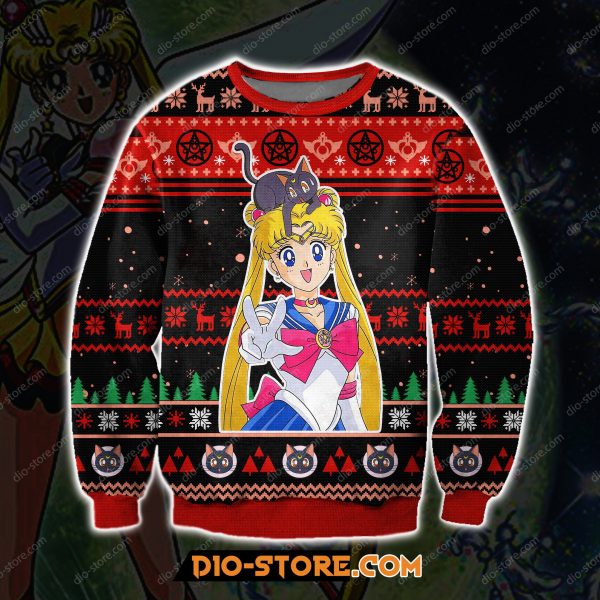 Sailor Moon 3D Print Ugly Christmas Sweatshirt
