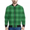 Saint Patrick's Day Tartan Print Bomber Jacket