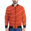 Salmon Texture Print Bomber Jacket