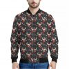 Santa Claus Deer Pattern Print Bomber Jacket
