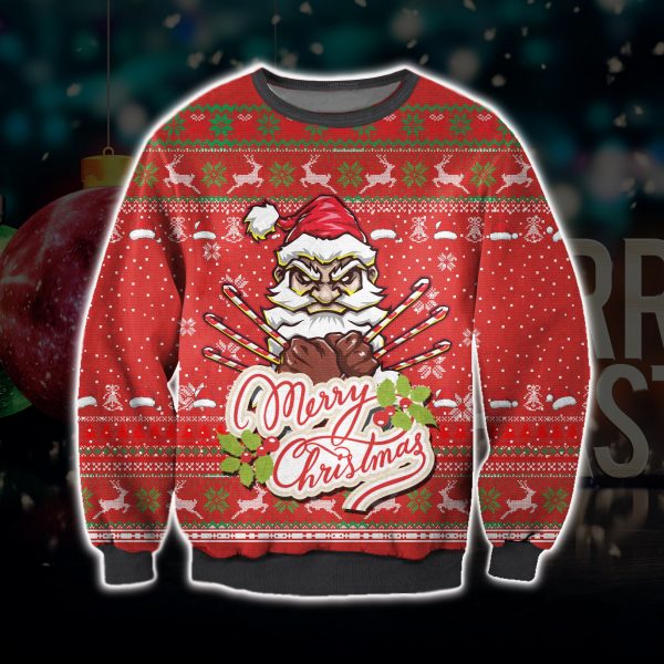 Santa Claws 3D All Over Printed Ugly Christmas Sweatshirt
