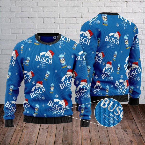 Santa Hat Busch Ugly Christmas Sweatshirt