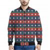 Scandinavian Christmas Pattern Print Bomber Jacket
