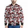 Scary Red Eyeball Pattern Print Bomber Jacket