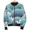 Sea Wave Surfing Pattern Print Bomber Jacket