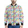 Seven Chakra Symbols Pattern Print Bomber Jacket