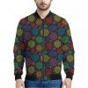 Seven Chakras Flowers Pattern Print Bomber Jacket