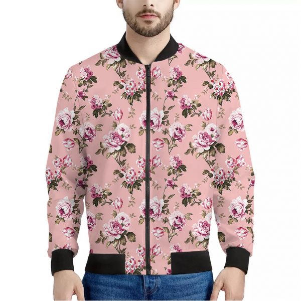 Shabby Chic Vintage Floral Print Bomber Jacket