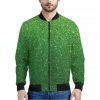 Shamrock Green Glitter Texture Print Bomber Jacket