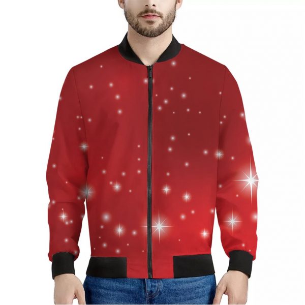 Shiny Sparkle Print Bomber Jacket