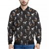 Skateboarding Skeleton Pattern Print Bomber Jacket