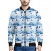 Skiing Mountain Print Bomber Jacket