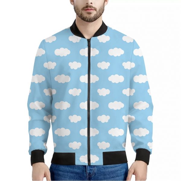 Sky Cloud Pattern Print Bomber Jacket