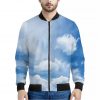 Sky Cloud Print Bomber Jacket