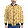 Slice Of Cheese Pattern Print Bomber Jacket