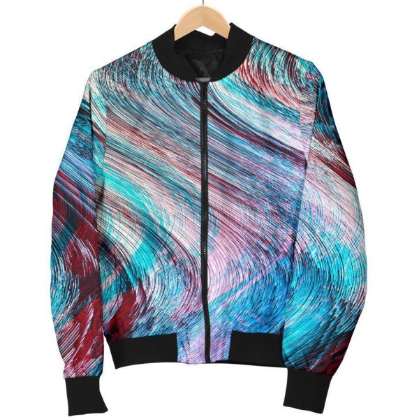 Smoke Psychedelic Trippy Print Bomber Jacket