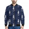 Snowflake Ballet Pattern Print Bomber Jacket
