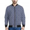 Snowflakes Knitted Pattern Print Bomber Jacket