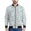 Snowman Emoji Pattern Print Bomber Jacket