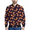 Space Fox Pattern Print Bomber Jacket