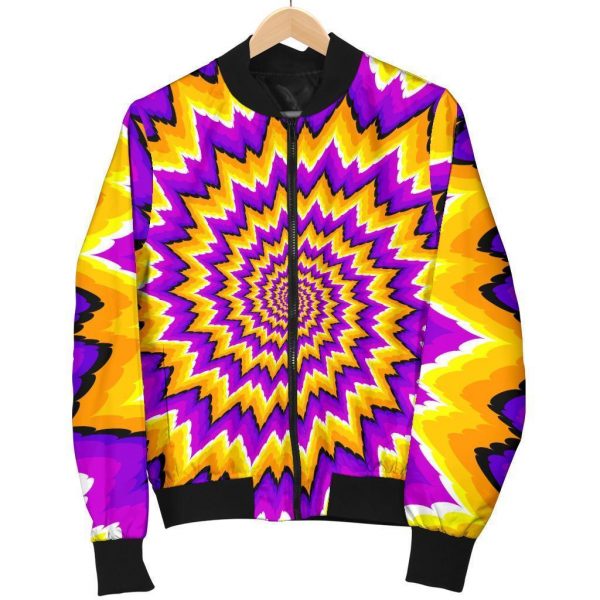 Spiral Expansion Moving Optical Illusion Bomber Jacket