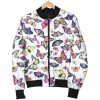 Spring Butterfly Pattern Print Bomber Jacket